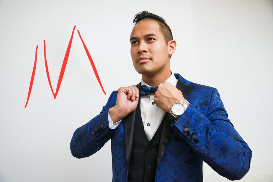 Smoking en soie bleue 22